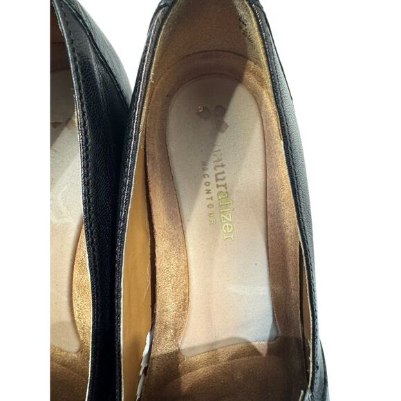 Women's Naturalizer 8M Coretta Black Leather Slip On Loafer Shoes Comfort Preppy - Picture 8 of 9